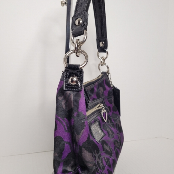 Coach Poppy Daisy Ocelot Purple Demi Hobo H1281-F20024 - Picture 4 of 9
